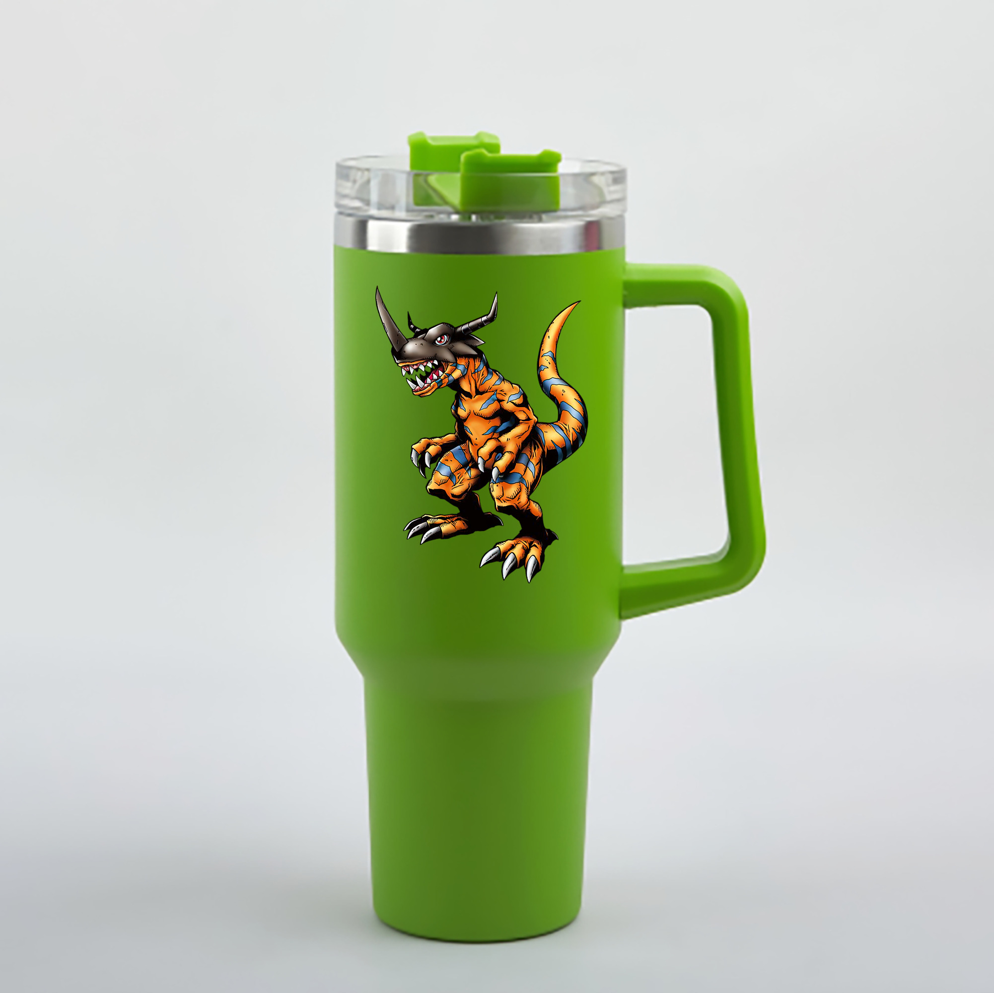 （画像用） Digimon デジタルモンスター/デジモン 1200mL車用タンブラー - クリスタルステッカー（プラスチックストロー付き）